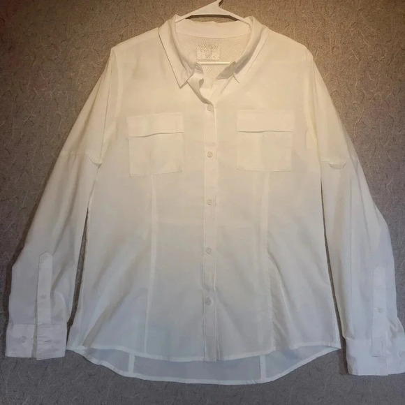 Reel Legends Tops - Reel Legends Saltwater Vented Fishing Shirt Cool White Long Sleeve Size  Large